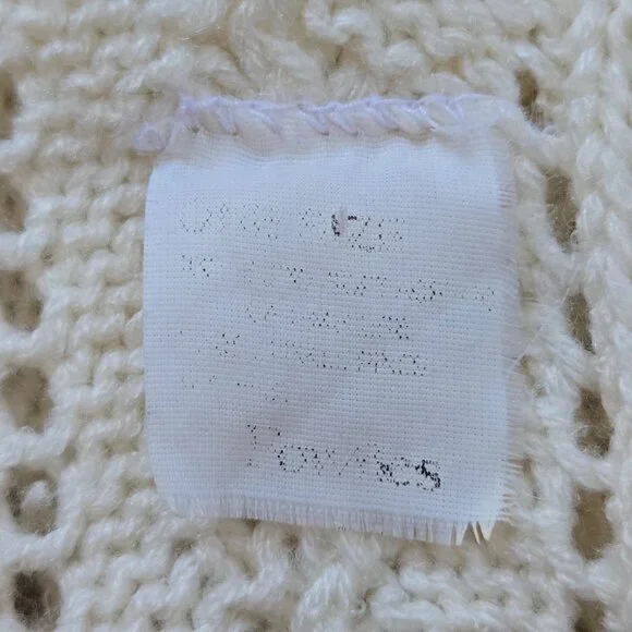 Vintage Pointelle Scarf *Possibly Cashmere* Ivory Fownes Brothers - Picture 10 of 10